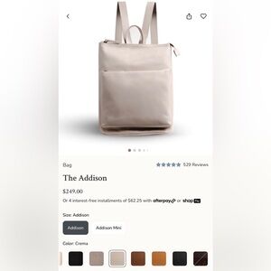 The Addison Crema Bag Full Size Leather